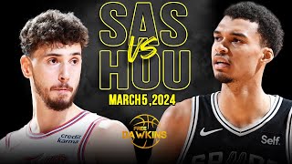 San Antonio Spurs vs Houston Rockets Full Game Highlights  March 5 2024  FreeDawkins [upl. by Carlotta]