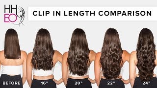 Clip In Hair Extensions Length Guide  HHEO [upl. by Eshelman]