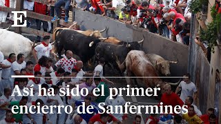 Así ha sido el primer encierro de San Fermín 2022  El País [upl. by Ahsenauq]