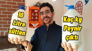 💢 10 LİTRE SÜT ile kaç kg PEYNİR yaptık 💯 Peynir Nasıl Yapılır [upl. by Samuele]