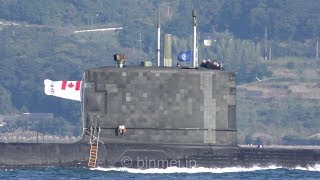 HMCS Chicoutimi SSK879  Royal Canadian Navy Victoriaclass submarine at Sasebo カナダ海軍潜水艦シクーティミ佐世保寄港 [upl. by Drof219]