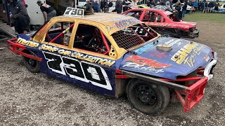 730 Deane Mayes Vs H16 Jeremy Van De Kraats 2L Saloon Stockcars Skegness Raceway 140724 [upl. by Melva]