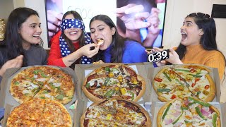 Blindfold Unlimited Pizza Eating Challenge  4 Minutes Pizza Competition  Food Challenge [upl. by Ecirtnahc]