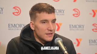 Atlanta Hawks Bogdan Bogdanović Speaks On Dejan Milojević [upl. by Paterson]