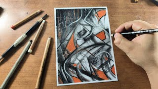 How to Draw ABSTRACT Art  Easy Abstract Drawing Step by Step [upl. by Ermanno794]