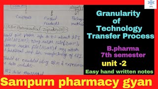 Granularity of technology transfer process in easy hand written notes [upl. by Freeman]