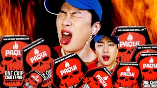 SUB세상 제일매운과자 원칩챌린지먹방 KOREAN ONE CHIP CHALLENGE🔥 HOTTEST PAQUI CHIP CHALLENGE MUKBANG 도전먹방 [upl. by Atirahs]