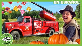 ¡Aventura en el huerto de calabazas de Halloween  Videos de dinosaurios para niños [upl. by Leroi]