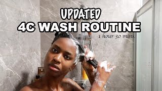 MY UPDATED 4C NATURAL HAIR WASH DAY ROUTINE  QUICK EASY AND FAST [upl. by Oirretna]