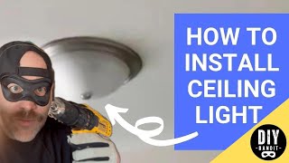 ️🔥 How to Install FlushMount Ceiling Light➔ StepbyStep Instructions Easy DIY Job [upl. by Netsrejk]