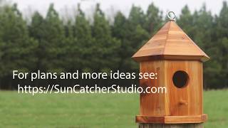 Bird House Plans to Make a Gazebo 6sided Hexagon Nesting Box [upl. by Hanah]