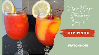 Virgin Strawberry and Mango Daiquiri Step by Step Recipe How to Make a Daiquiri at Home for Less [upl. by Ayortal966]