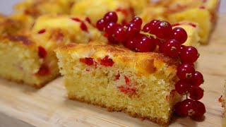 Johannisbeerkuchen mit Pudding amp leckeren Mandelkruste  Blechkuchen [upl. by David516]