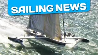 New record for the flying boat Hydroptere in San Francisco [upl. by Aramaj]