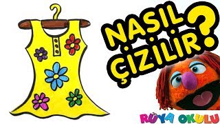 Elbise Nasıl Çizilir  Çiçekli Elbise  👗  Çocuklar İçin Resim Çizme  RÜYA OKULU [upl. by Dilahk]