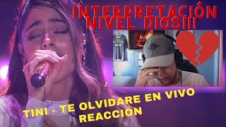 REACCIÓN TINI  Te Olvidare  Live Streaming [upl. by Eneli]