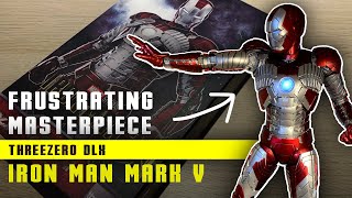 Threezero DLX Iron Man Mark V Action Figure Unboxing and Review [upl. by Mharg620]