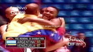 Venezuela derrota a la Argentina  Premundial de basquetbol 1997 [upl. by Ciprian]