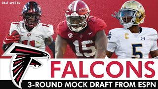 Falcons 3Round Mock Draft By ESPN Pick 8 A DONE DEAL Top Falcons Draft Targets For Rounds 2 amp 3 [upl. by Eniowtna]