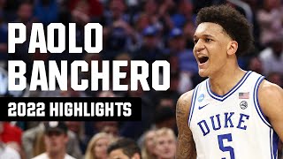 Paolo Banchero 2022 NCAA tournament highlights [upl. by Walls8]