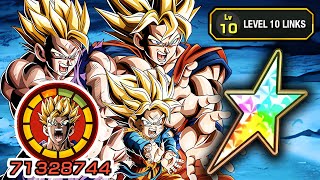 100 NEW LR FAMILY KAMEHAMEHA SSJ GOHAN LEVEL 10 LINKS SHOWCASE Dragon Ball Z Dokkan Battle [upl. by Schmitt]