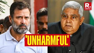 VP Mimicry Row Rahul Gandhi Remains Defiant Calls Mocking Of VP Dhankhar Unharmful [upl. by Annodal]