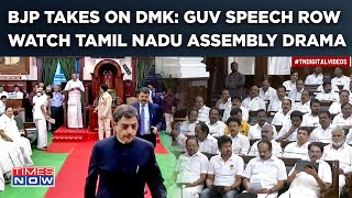 BJP DMK Face Off Row Over Governor Ravi’s Speech Anthem Watch Tamil Nadu Assembly Walkout Drama [upl. by Aelgna]