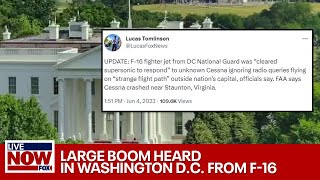 Sonic boom heard over Washington DC after fighter jets intercept unresponsive aircraft [upl. by Colner]