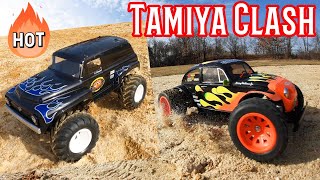 TAMIYA Squash Van VS Blitzer Beetle battle in the dirt [upl. by Annemarie703]