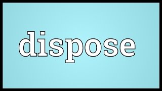 Dispose Meaning [upl. by Nrojb412]