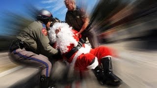 Santa Gets Arrested for Chalking in Austin [upl. by Ahsiekam]