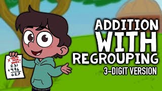 3 Digit Addition with Regrouping for 1st 2nd and 3rd Grade Math Lesson [upl. by Aryaz]