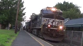 Freight Train Horn Show amp Passenger Train at Radburn Fair Lawn NJ Train Station [upl. by Almat]