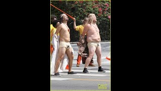 LinManuel Miranda amp James Corden Go Shirtless for New Crosswalk the Musical [upl. by Valora327]