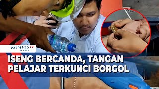 Tangan Terkunci Borgol karena Bercanda Siswa di Borgol Minta Pertolongan Damkar [upl. by Lyndy]