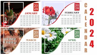 Calendar Design 2024  How to make 2024 Calendar Design in CorelDraw [upl. by Allison329]