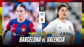 Barcelona va Valencia  Liga F 20232024 Matchday 1 Full Match [upl. by Ocirderf]