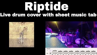 Vance Joy Riptide  Live Drum Cover With Sheet Music Tab 24 [upl. by Ssirk]