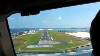 Landing from cockpit in MALE airport Maldives [upl. by Valdis]