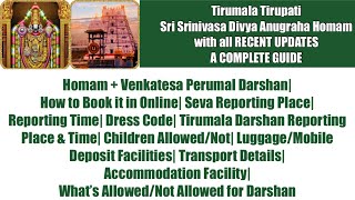 Sri Srinivasa Divya Anugraha HomamHow to Book Tirumala Seva Tickets in Online  A Detailed Guide [upl. by Drape]