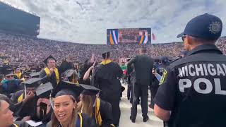 Protesters interrupt University of Michigan graduation ceremony [upl. by Ferretti279]