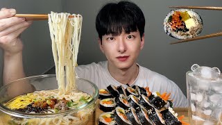 진하고 깊은 국물 대박 🍜 잔치국수 amp 김밥참치김밥 🍙  GuksuBanquet Noodles amp Gimbap ASMR MUKBANG [upl. by Sikes]