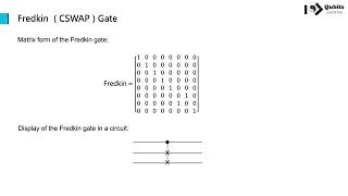 Section 7 MultiQubit Logic Gates  Lecture 7 Fredkin CSWAP Gate [upl. by Victorie]