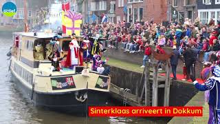 Sinterklaas arriveert met pakjesboot 754 in Dokkum [upl. by Marquita]