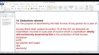 ALLOWABLE AND DIS ALLOWABLE EXPENSES FOR TAXATION [upl. by Haidabej]