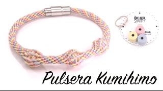 Abalorios  Pulsera con Telar Kumihimo [upl. by Seen]