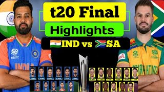 🇮🇳IND vs SA🇿🇦 Fina Full Highlights l  t20 world cup match free mein kaise dekhen  INDIA WIN [upl. by Donough]