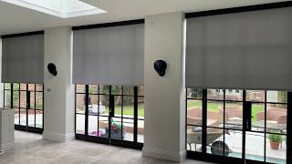 Crittall Windows  Electric Blinds Cassette Hidden and colour matched 240V Electric Roller Blinds [upl. by Colombi461]