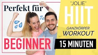 Ganzkörpertraining ohne Geräte für Beginner  5 effektive HIIT Übungen  JOLIE [upl. by Anaitsirk]