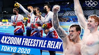 Great Britain VICTORIOUS in Mens 4x200 Relay [upl. by Narib626]